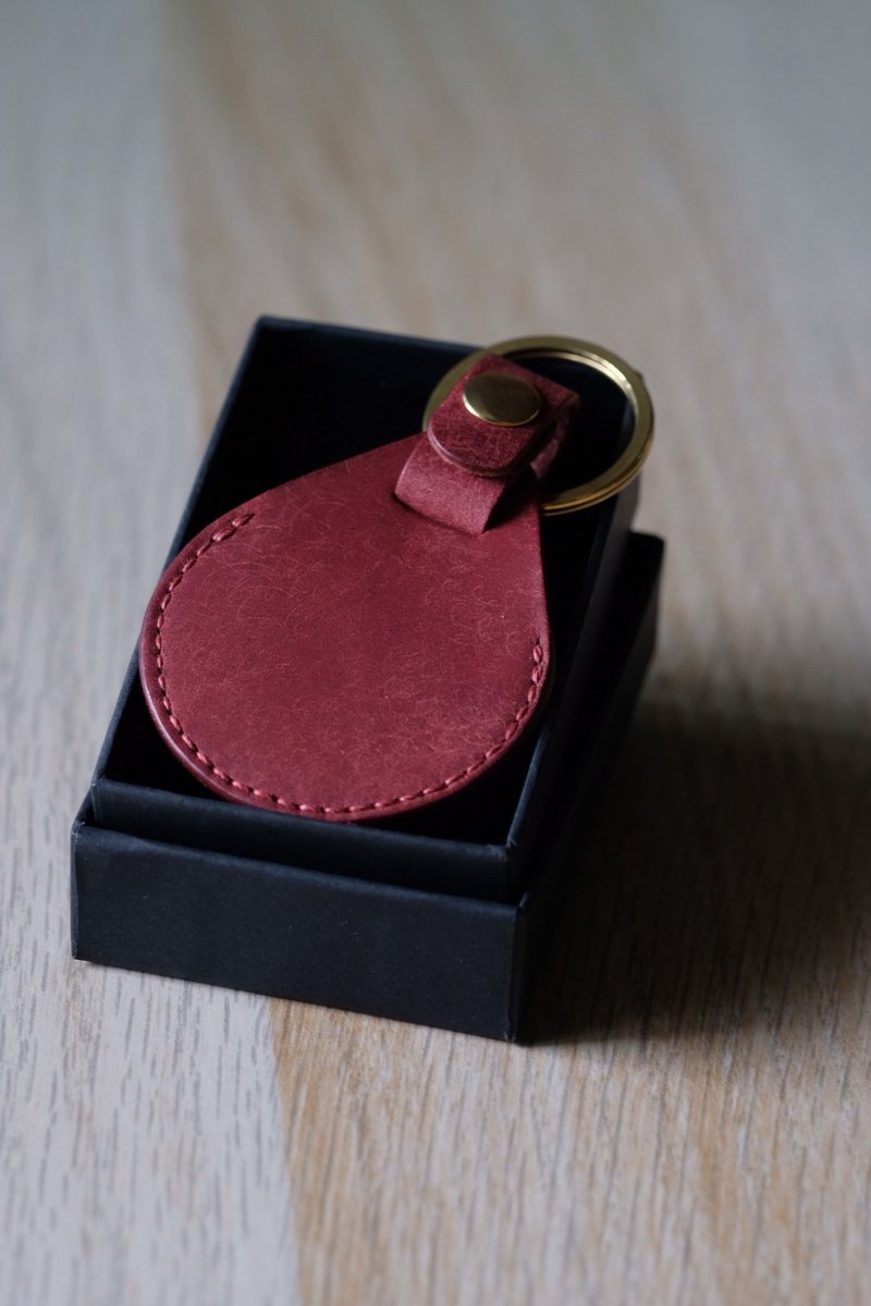 感应扣皮套【酒红】毕业礼 /含定制英文 - 钥匙链/钥匙包 - 真皮 咖啡色