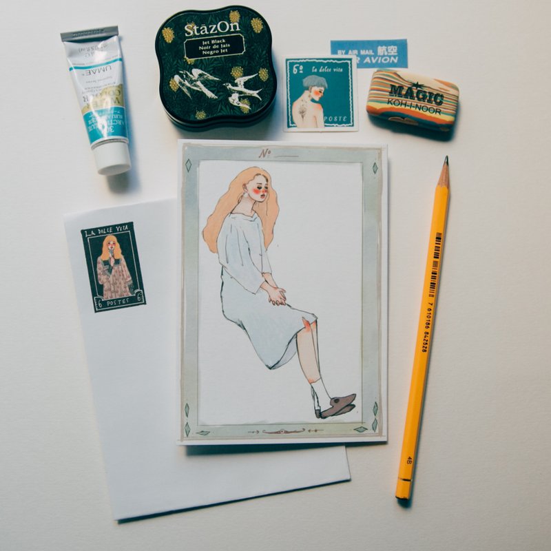 致我最亲爱的 A6卡片 含贴纸信封 - 卡片/明信片 - 纸 白色