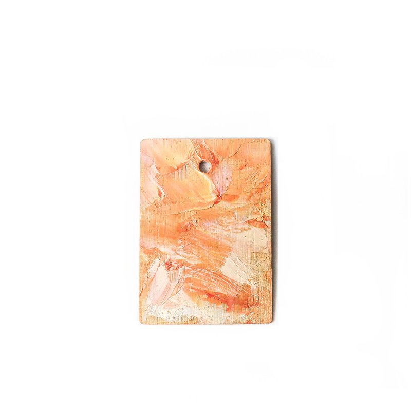 手绘抽象艺术环保木牌吊饰 Abstract Wood Art_Salmon Fight - 吊饰 - 环保材料 橘色