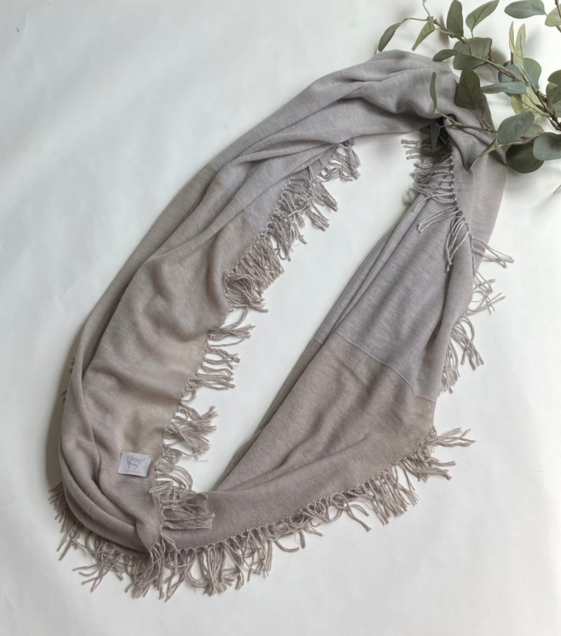 Boiled pashmina snood - 丝巾 - 羊毛 灰色