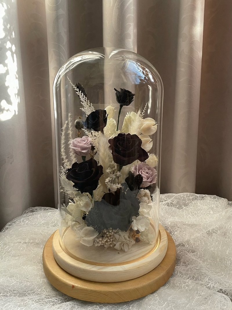 【花诉花艺】暗黑浪漫永生花盅/开幕花礼/升迁花礼/祝贺花礼 - 干燥花/捧花 - 植物．花 黑色