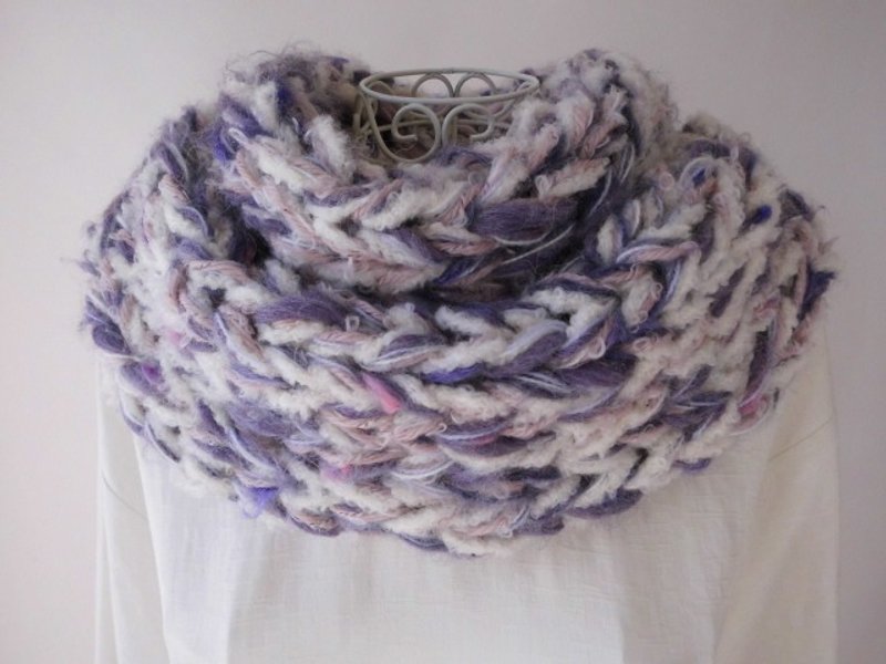 Re-exhibition × 3 (Spring of Violet) Roving Wool and Fine Merino plenty · Fluffy ♪ Snood - 丝巾 - 其他材质 紫色