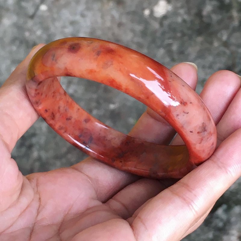 【Lost and find】辟邪除厄 地表籽料 红线 野莓奶酪 手镯 56 - 手链/手环 - 宝石 粉红色