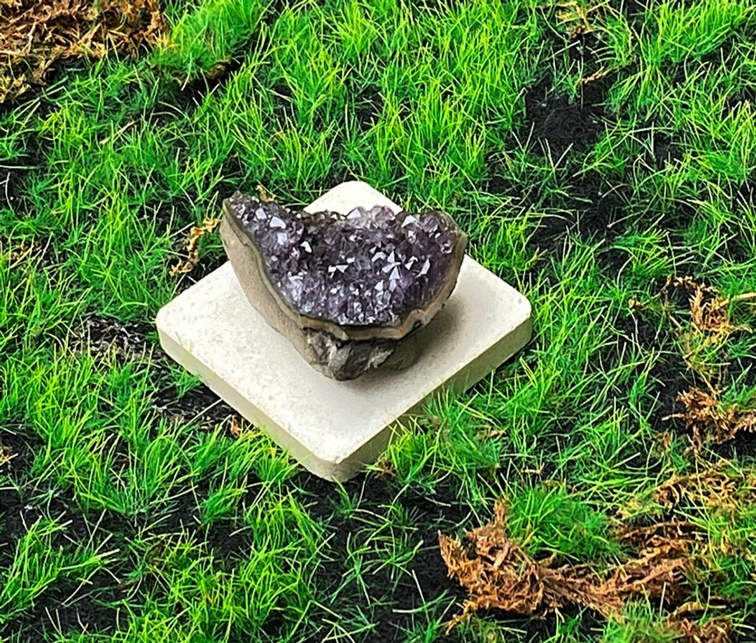 能量摆饰-天然原皮原矿几何紫晶簇 紫水晶 财运水晶 快速出货 - 摆饰 - 水晶 紫色