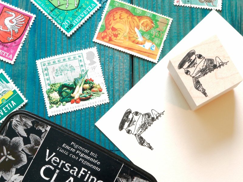 青蛙邮差 - 印章/印台 - 木头 