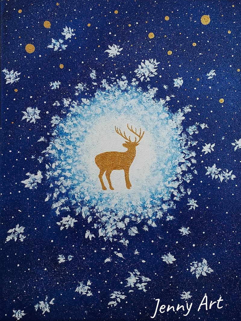 【金鹿】系列 无框画 画作 挂画 居家摆设 居家生活 - 海报/装饰画/版画 - 其他材质 蓝色