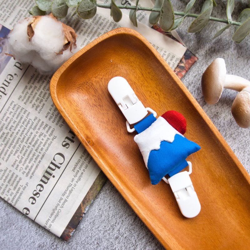 手工 富士山手帕夹 幼儿园必备 可定制名字刺绣 礼物包装 - 其他 - 棉．麻 蓝色