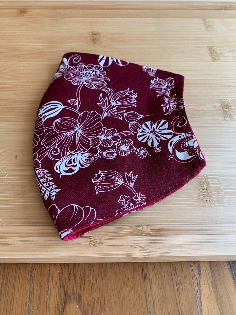 文青风环保纯棉透气布口罩套 暗香 红底雕花 - 其他 - 棉．麻 红色