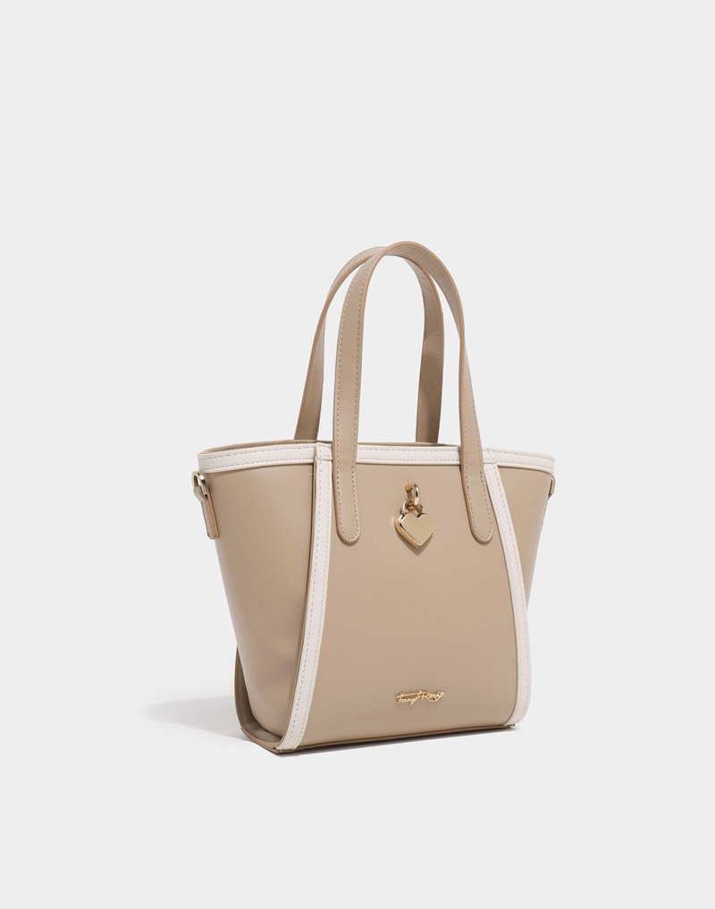 爱心坠饰托特包 - 侧背包/斜挎包 - 其他材质 卡其色