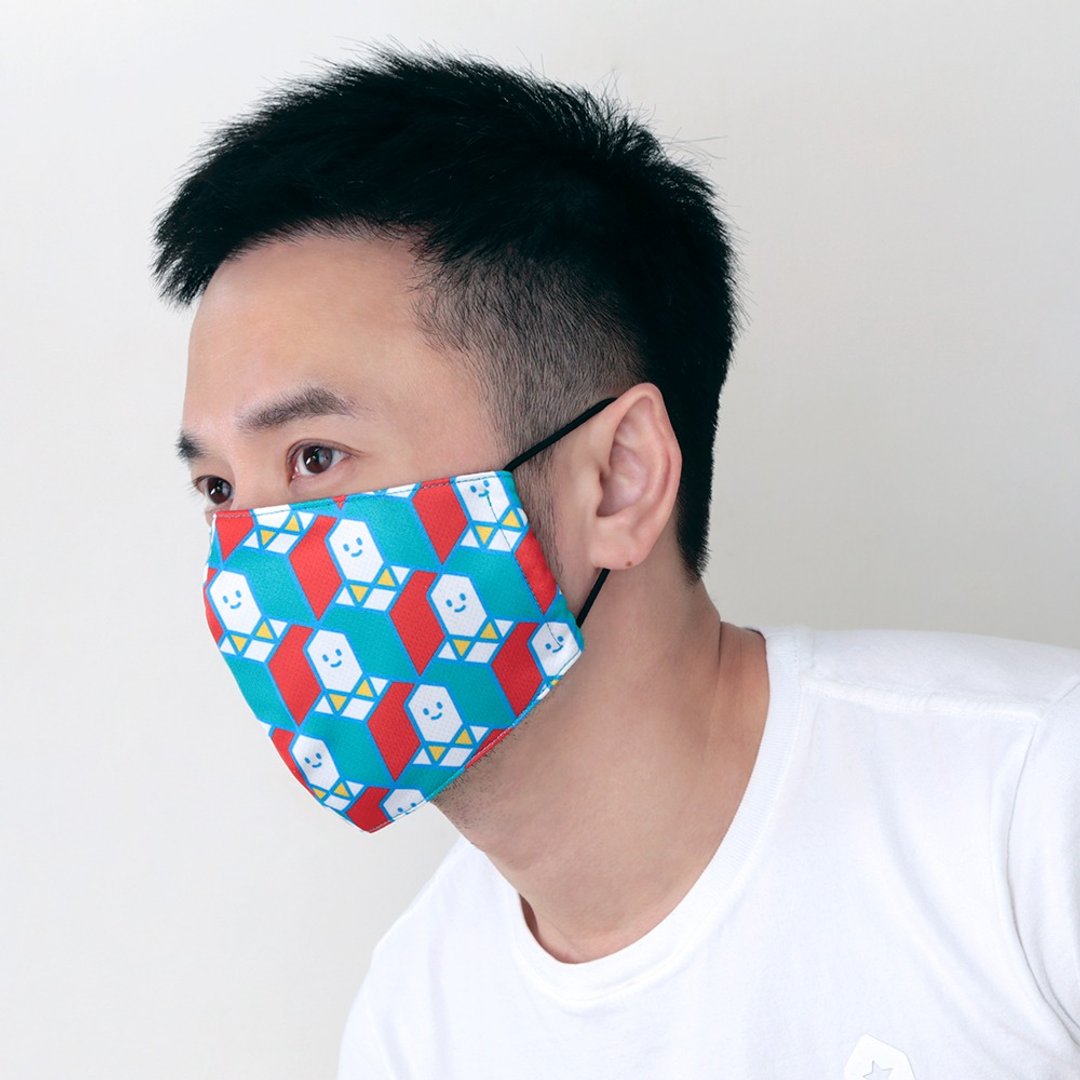 一起 两用型立体口罩套 / 可置滤材 - 口罩 - 棉 蓝色