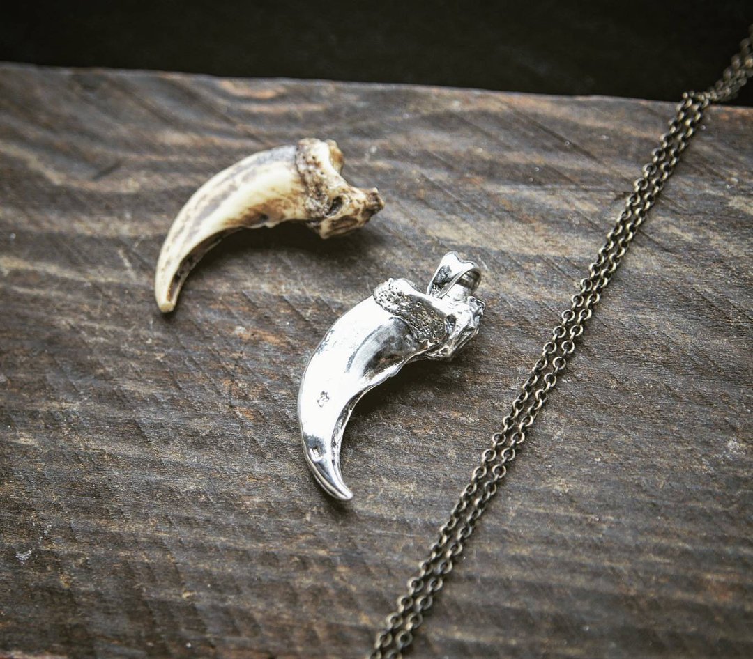 罴爪 925银单坠 bear claw silver pendant - 项链 - 纯银 银色