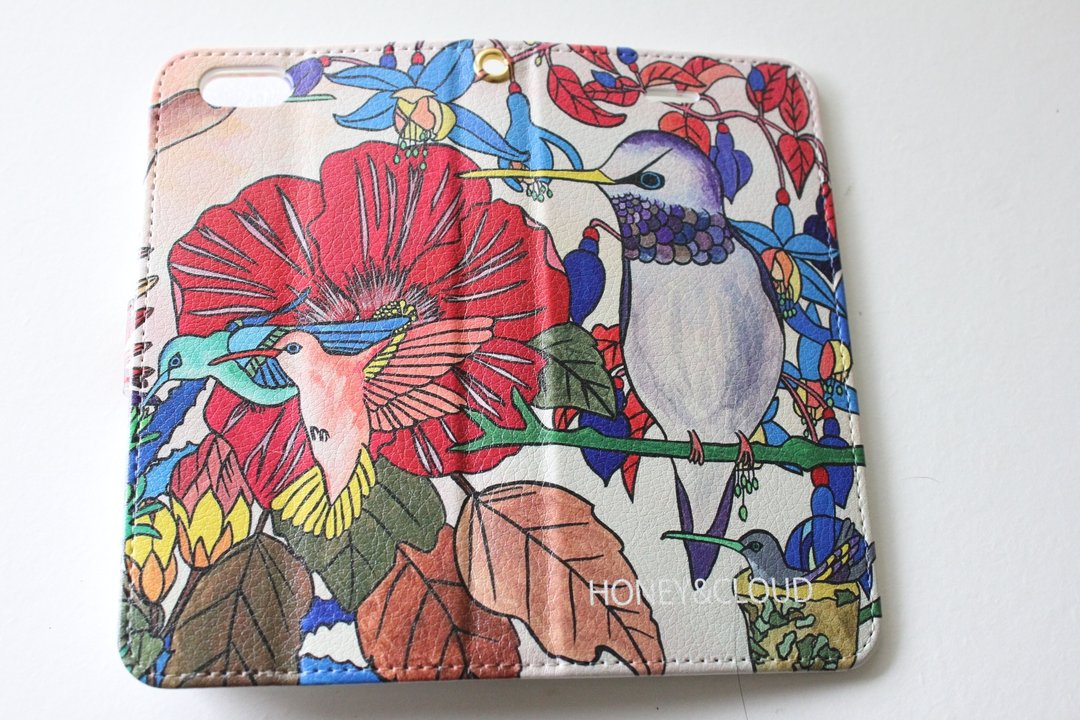 Handbook type iPhone case "Hummingbird - 手机壳/手机套 - 聚酯纤维 紫色
