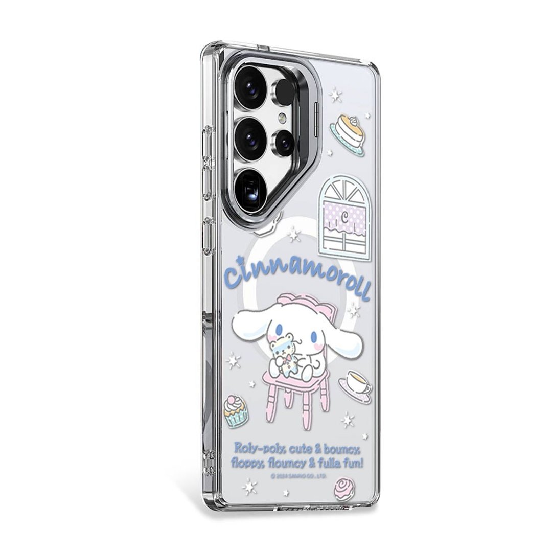 三丽鸥 Samsung S25/S24 防震双料隐形立架磁吸手机壳-午茶大耳狗 - 手机壳/手机套 - 其他材质 多色