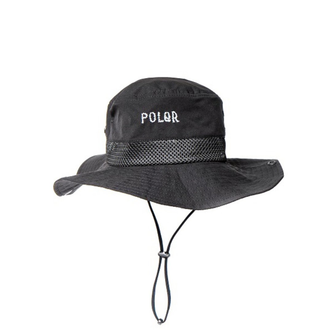 日本限定 POLER LONG BRIMHAT 可收纳网布渔夫帽 / 黑色 - 帽子 - 其他材质 黑色