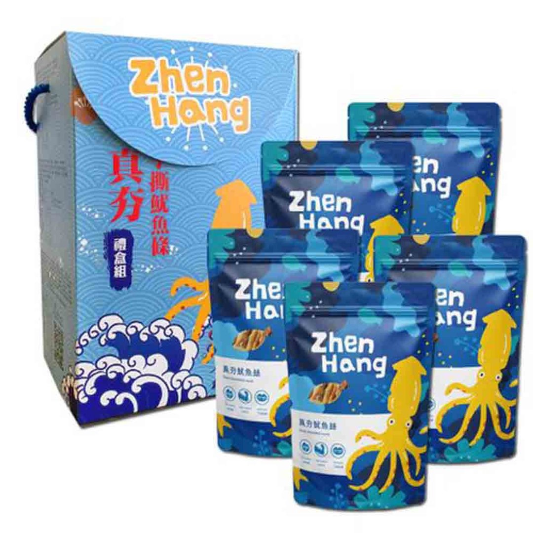【五入礼盒组】-真夯手撕鱿鱼条100g - 零食/点心 - 纸 蓝色