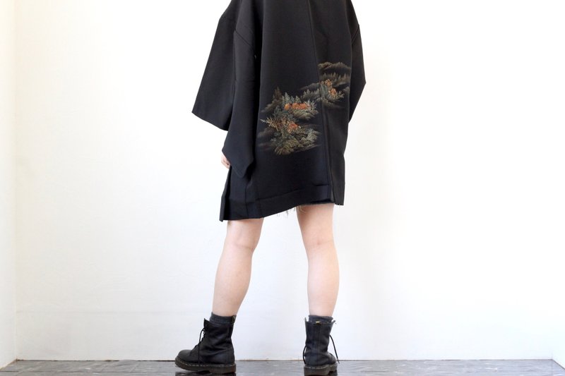 kimono, EXCELLENT VINTAGE, black haori /4124 - 女装休闲/机能外套 - 聚酯纤维 黑色