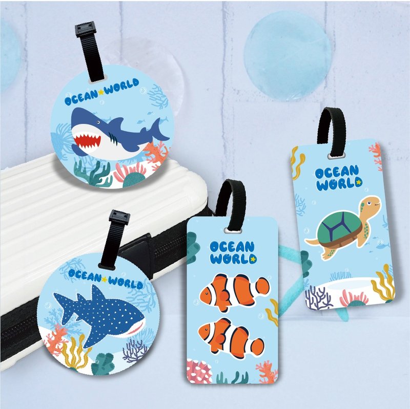 【海洋系列】定制化礼物/行李吊牌/生日礼物/背包 - 行李吊牌 - 环保材料 蓝色