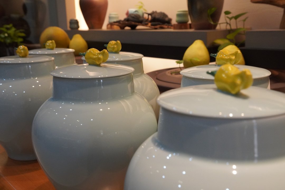 观与藏系列 - 影青佛手瓜茶仓 - 茶具/茶杯 - 陶 蓝色