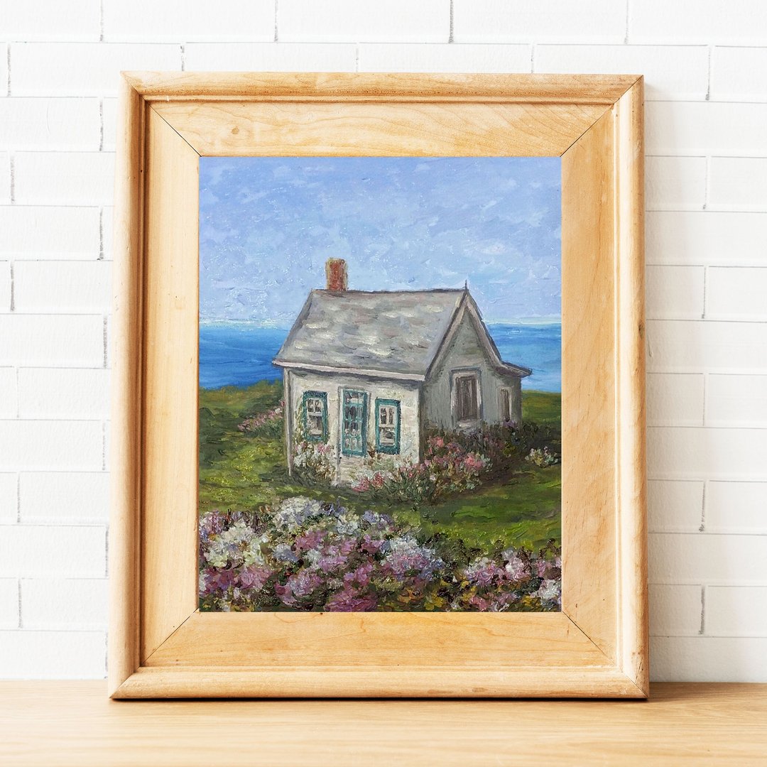 房屋画、原创艺术品、风景画、海景墙艺术、家居装饰 - 墙贴/壁贴 - 木头 绿色