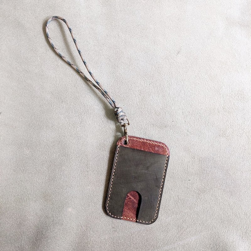 手工真皮 经典 悠游卡套 票卡夹 gogoro卡套 / 附手挂环 定制敲字 - 证件套/卡套 - 真皮 黑色