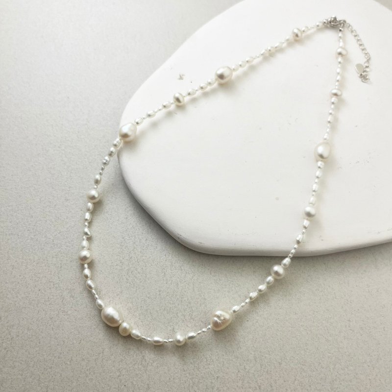 925银  Freedom珍珠短项链 - 项链 - 珍珠 白色