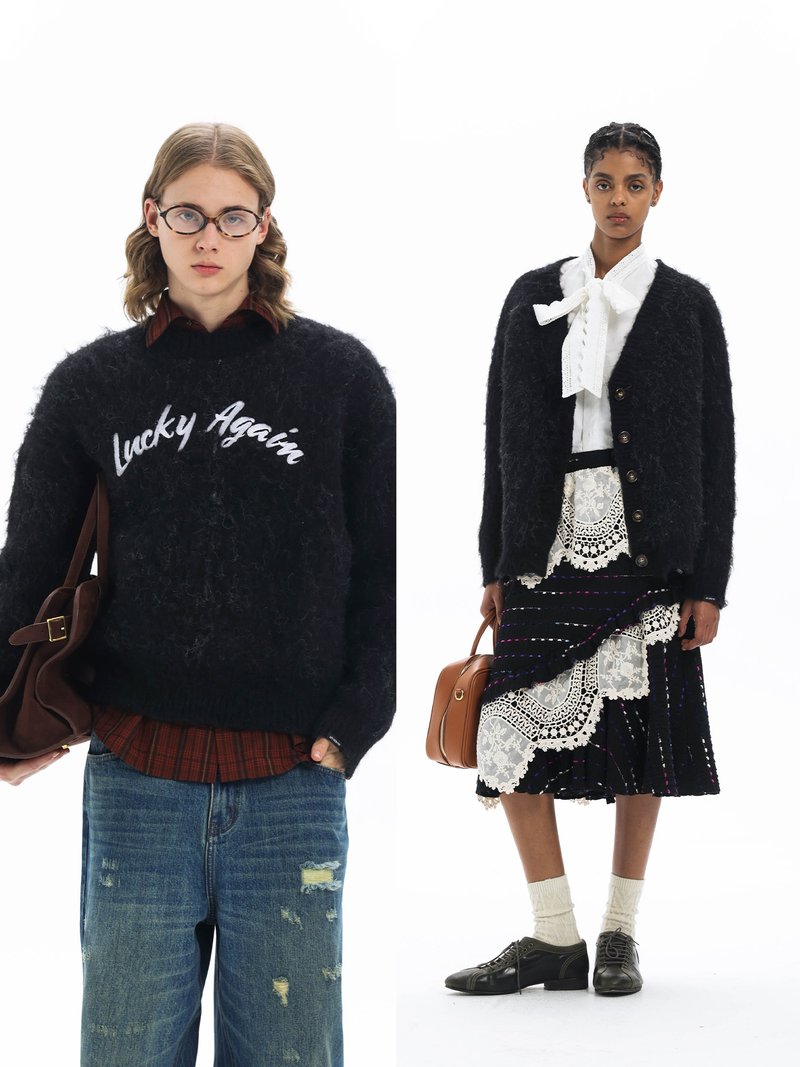 Lucky Again 再次幸运羊毛混纺毛衣圆领+开衫外套Unvesno(UN) - 男装外套 - 其他材质 