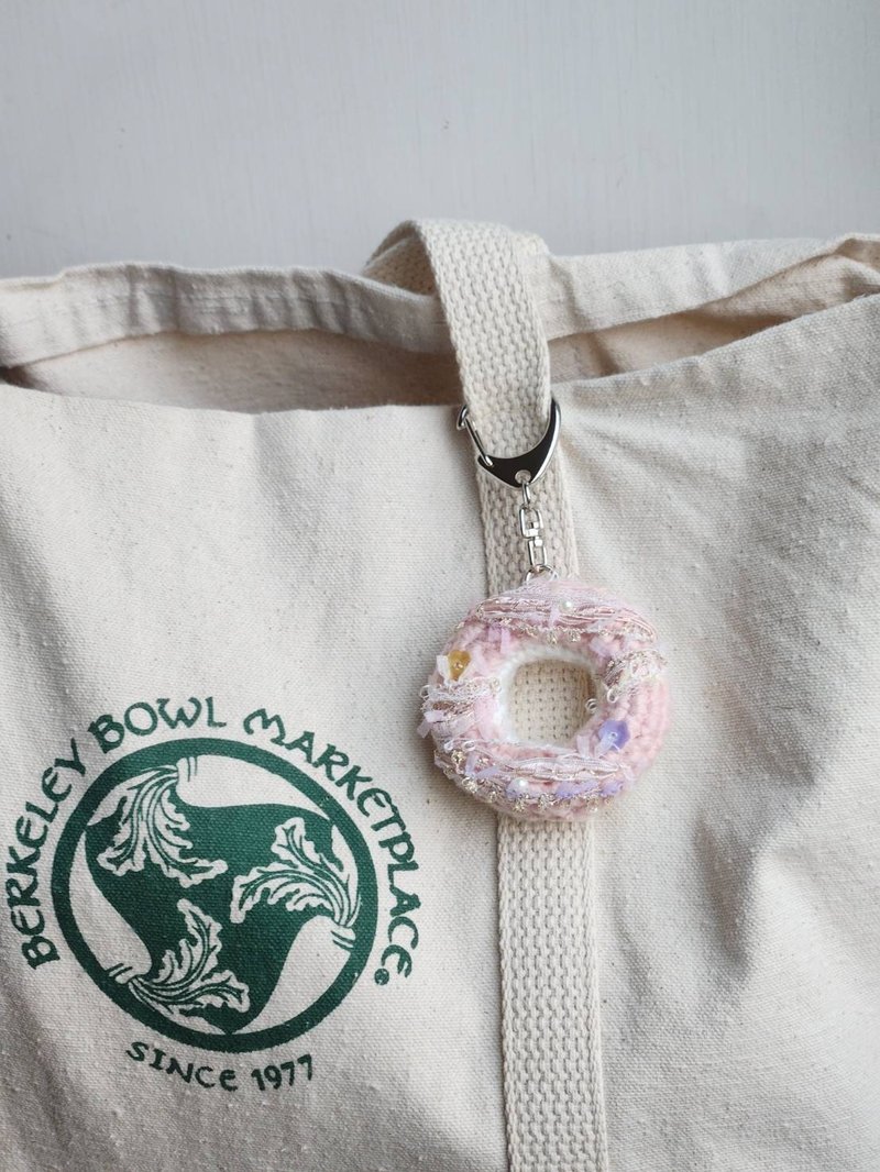 甜甜圈钥匙圈 - 钥匙链/钥匙包 - 其他人造纤维 粉红色