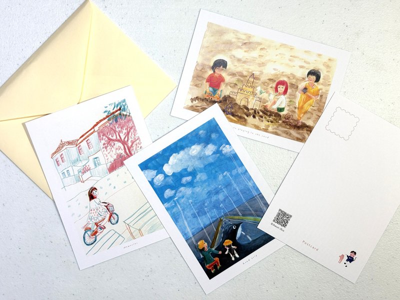 插画明信片十入套组-自选10张 - 卡片/明信片 - 纸 