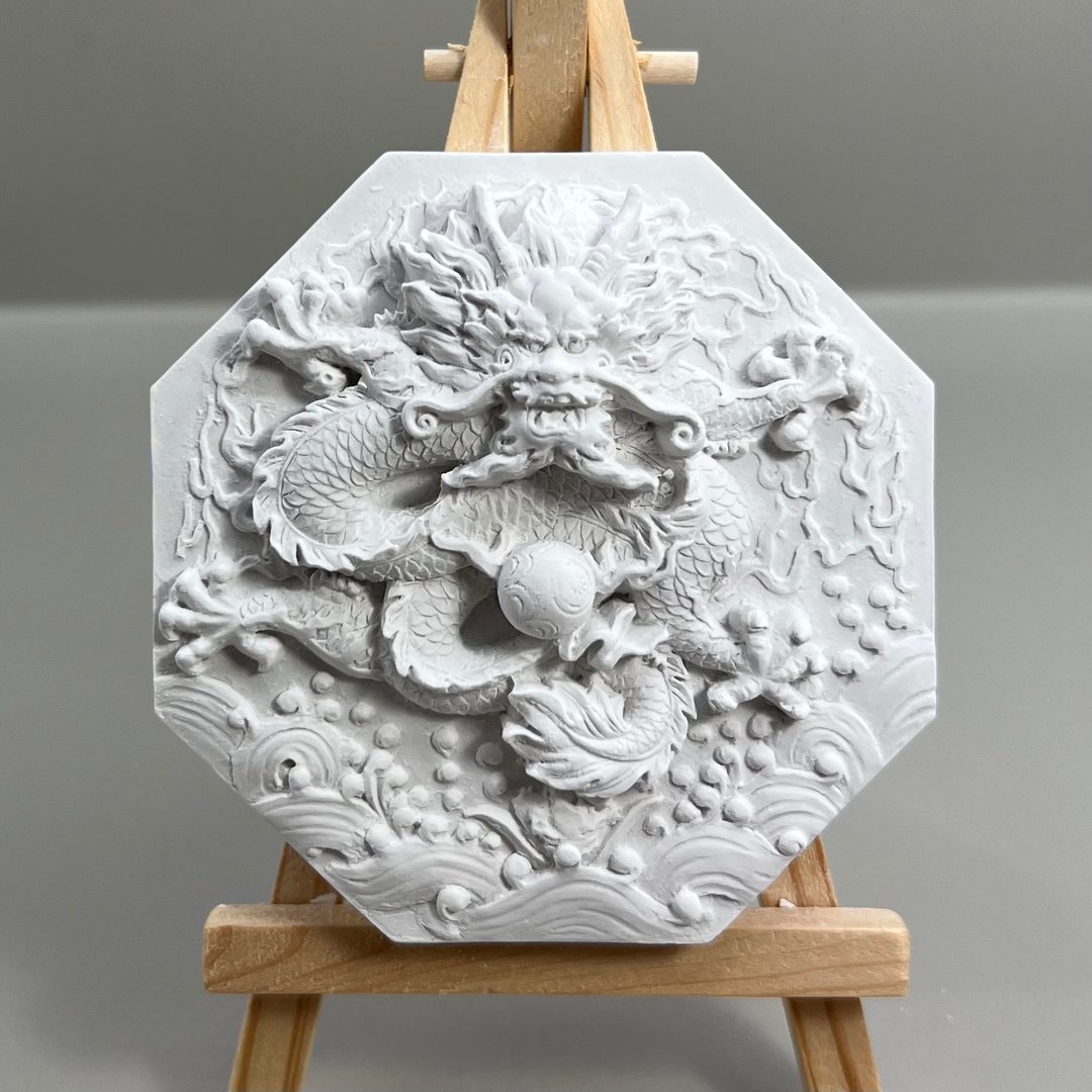 开运石佛艺 八卦龙 水泥软装 香氛摆件 附木架 风水摆饰 香氛片 - 香薰/精油/线香 - 水泥 灰色