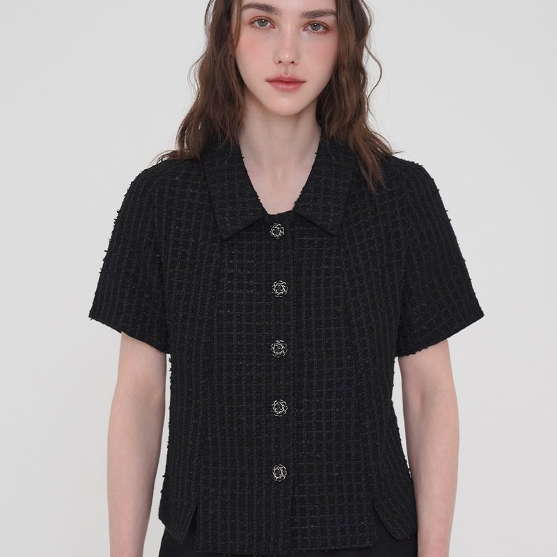 Korea sisterhood, 开衩斜纹软外套 - 黑色 - 女装休闲/机能外套 - 其他材质 黑色