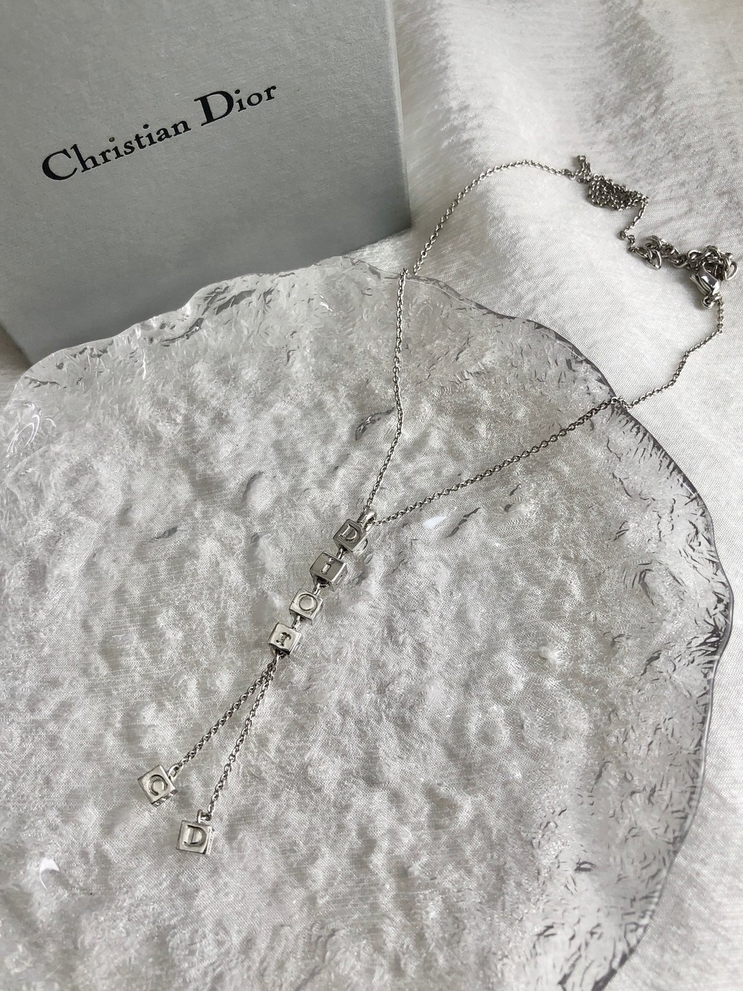 【日本直送 名牌中古包】Christian Dior 迪奥 项链 银色 方块 design vintage 古董 j5k8kf - 项链 - 其他材质 银色
