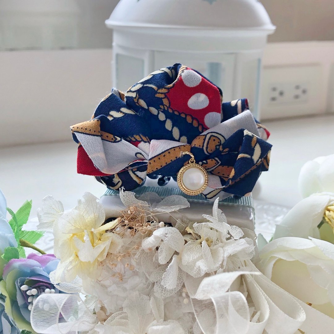 独家款红色海军蓝欧风蝴蝶结小抓夹 - 发饰 - 其他材质 红色