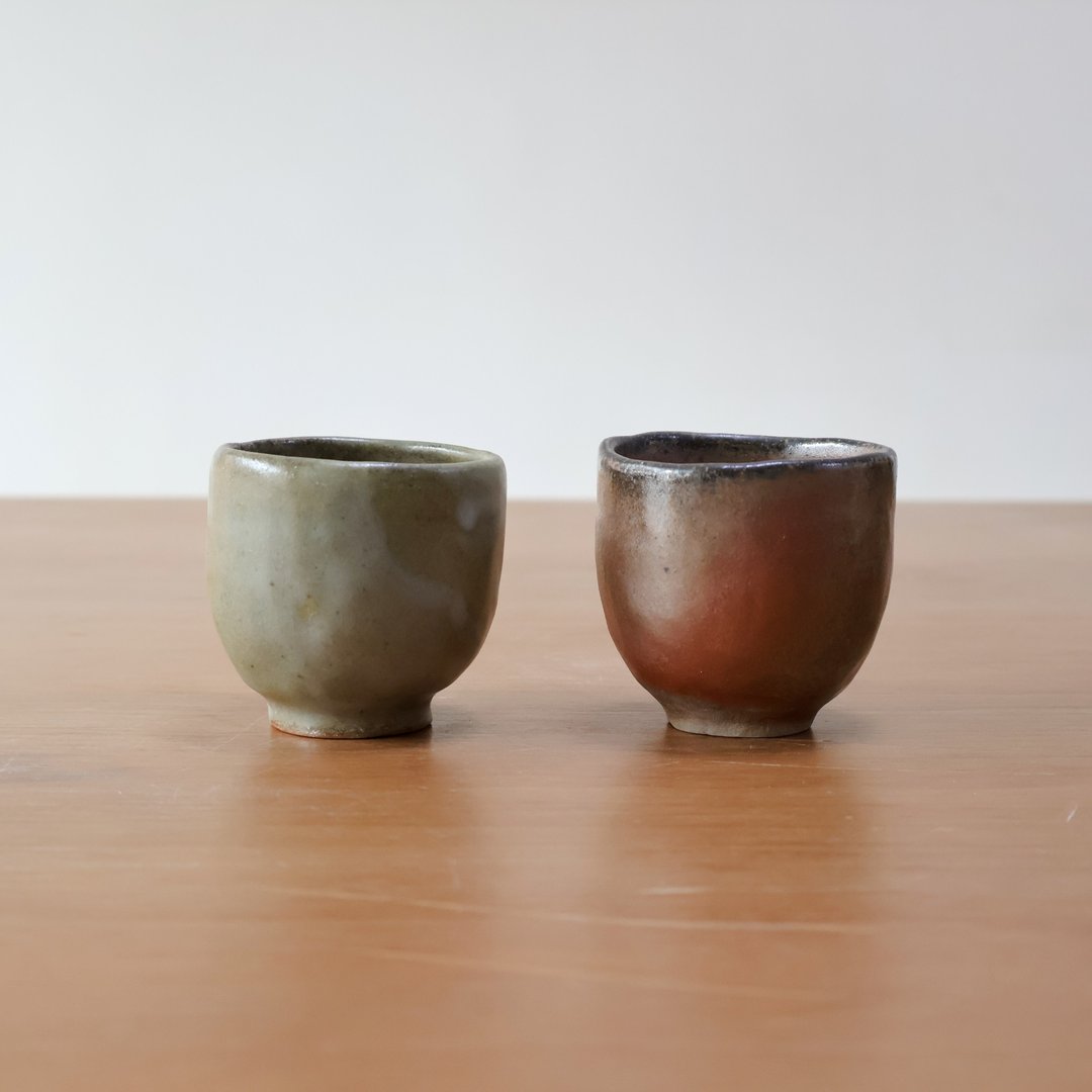手捏柴烧陶茶杯 - 茶具/茶杯 - 陶 绿色