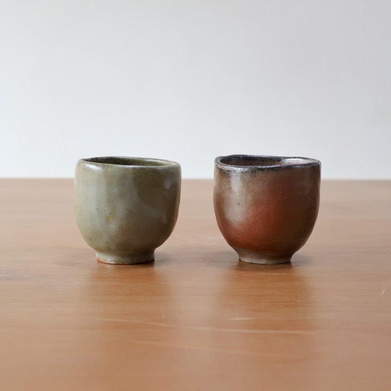 手捏柴烧陶茶杯 - 茶具/茶杯 - 陶 绿色