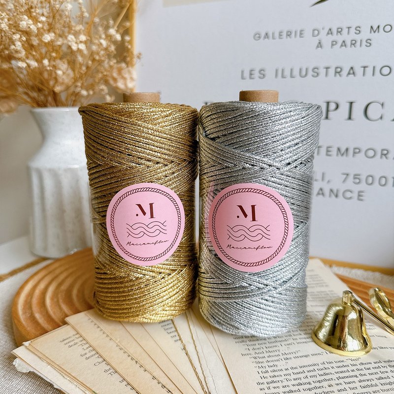 Macrame 包芯金属编织绳 3mm (芯线为白色) - 编织/刺绣/羊毛毡/裁缝 - 棉．麻 金色