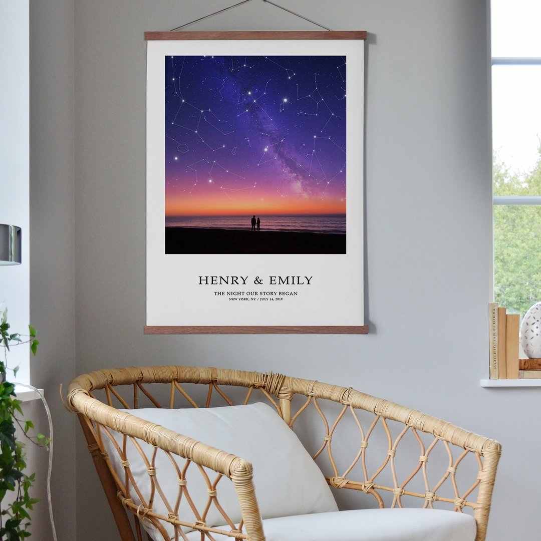 定制化纪念日的星空 生日 指定日子的星空图 结婚周年礼物 - 海报/装饰画/版画 - 纸 蓝色