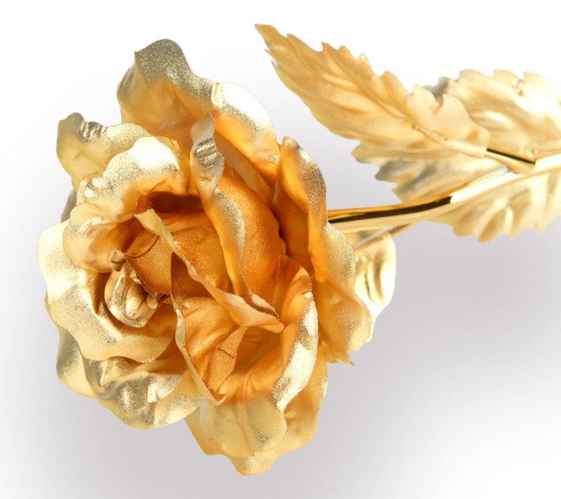 黄金玫瑰花│一份真情│一份永恒的爱│妈妈,我爱你│圣诞礼物 - 干燥花/捧花 - 24k 金 金色