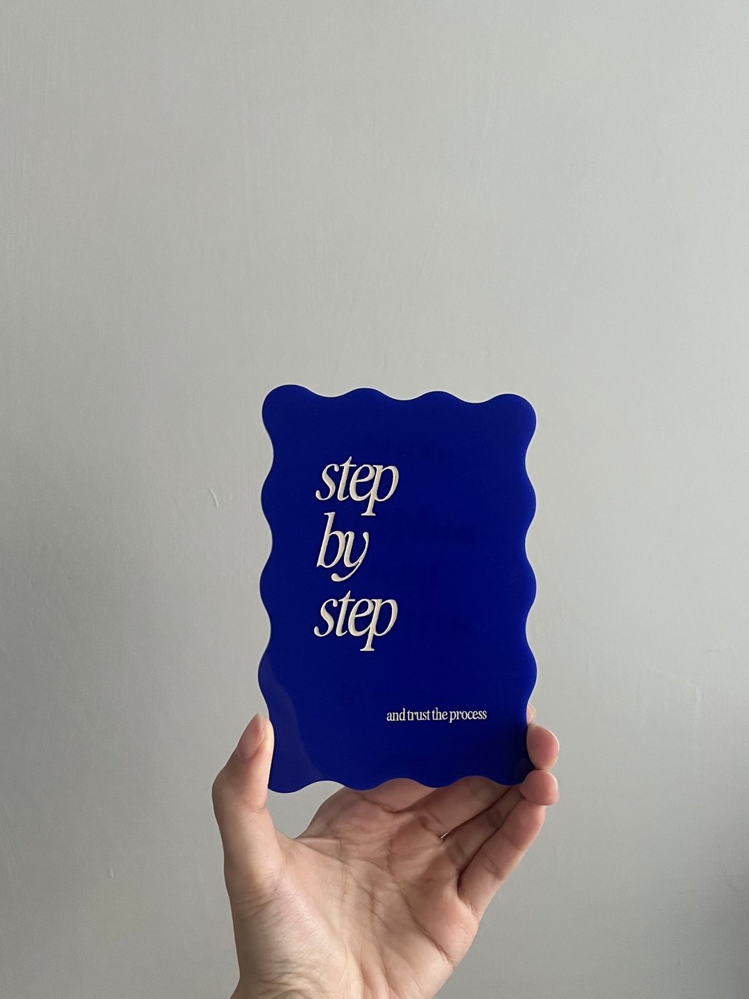 弯弯边框压克力卡片装饰 Step by step and trust the process - 摆饰 - 压克力 蓝色