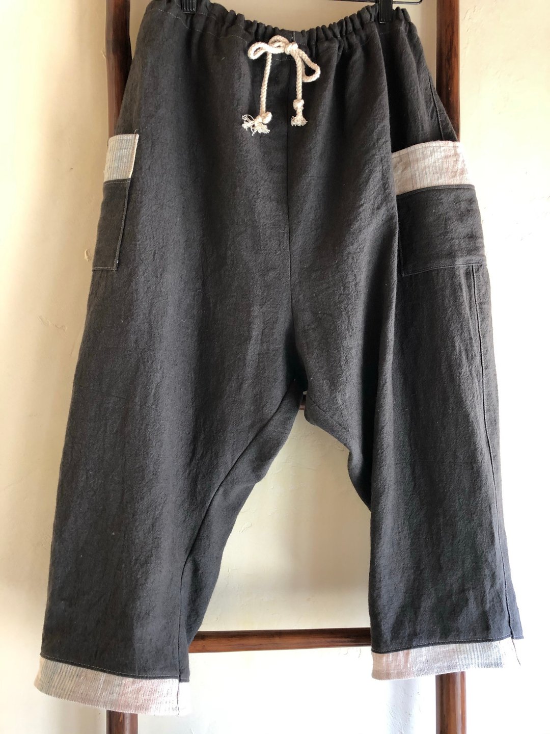 Loose linen pants D - 中性裤装 - 棉．麻 