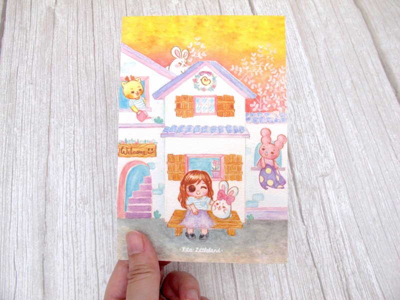 夕阳小屋 明信片 - 卡片/明信片 - 纸 橘色