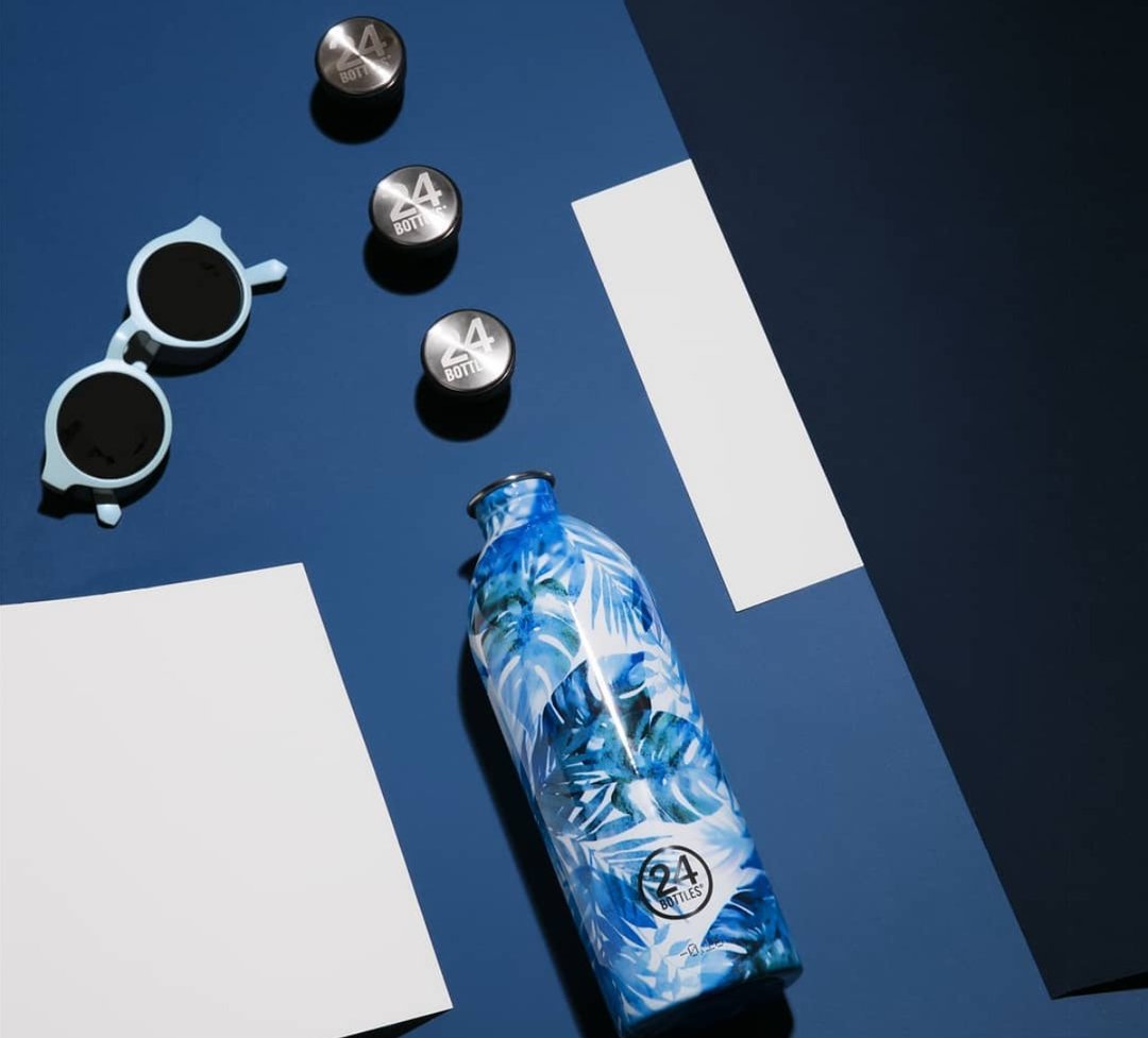 24Bottles Floral Collection春夏限量系列 - Urban Bottle Azure - 水瓶/水壶 - 其他金属 蓝色