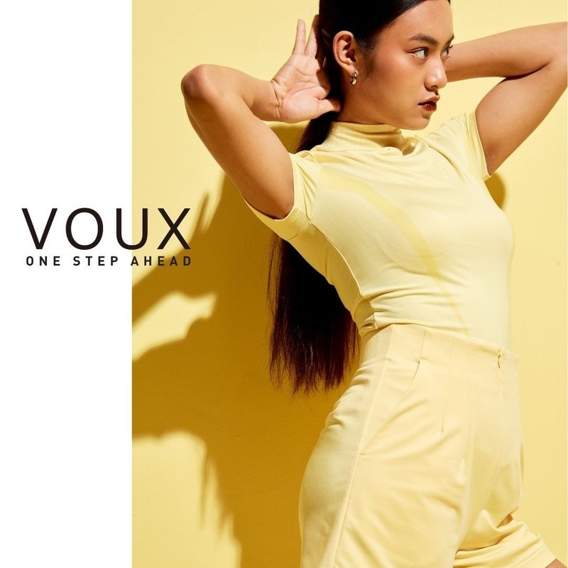 COZEE-除臭合身印花上衣(女)-柠檬派黄 - 女装 T 恤 - 聚酯纤维 黄色