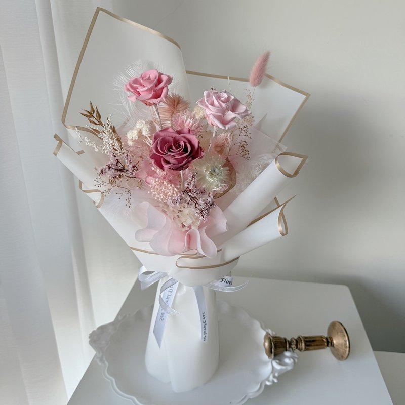 SEE 看见花艺设计 |情人节|永生玫瑰 |生日| 流金玫瑰皇后花束 - 干燥花/捧花 - 植物．花 