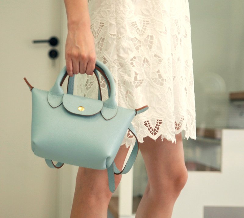 皮革diy手作材料包 荔枝纹牛皮饺子包 斜肩包 女式挎包 - 皮件 - 真皮 