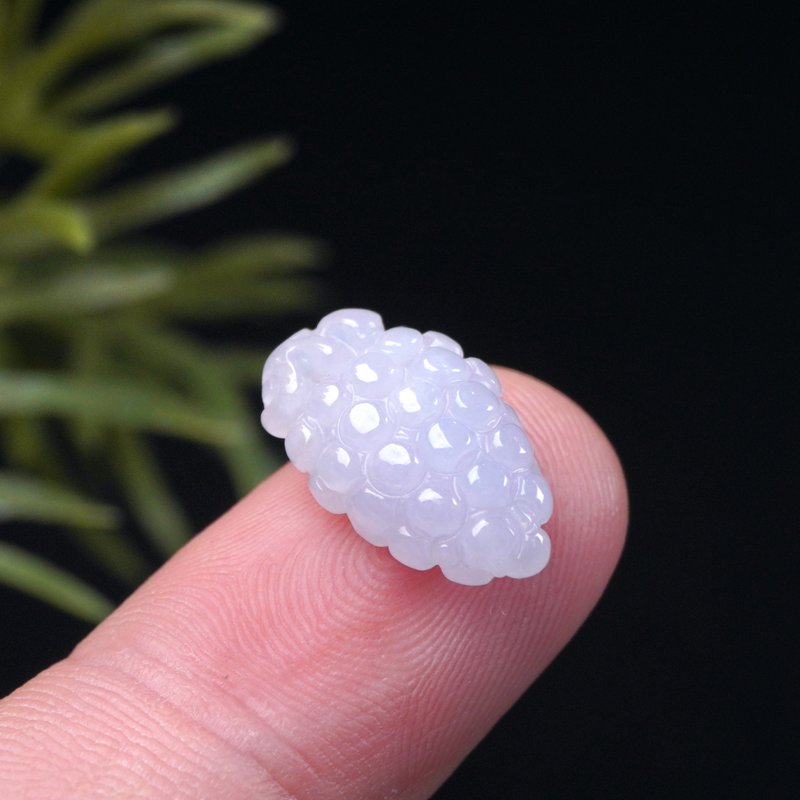 【硕果累累】冰种紫罗兰翡翠葡萄 | 天然缅甸玉A货翡翠 | 送礼 - 吊饰 - 玉石 紫色