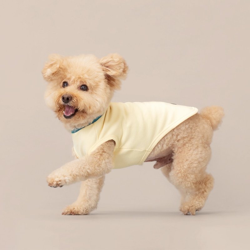 【tails&me 尾巴与我】圆领跳色背心—米白 - 衣/帽 - 其他人造纤维 