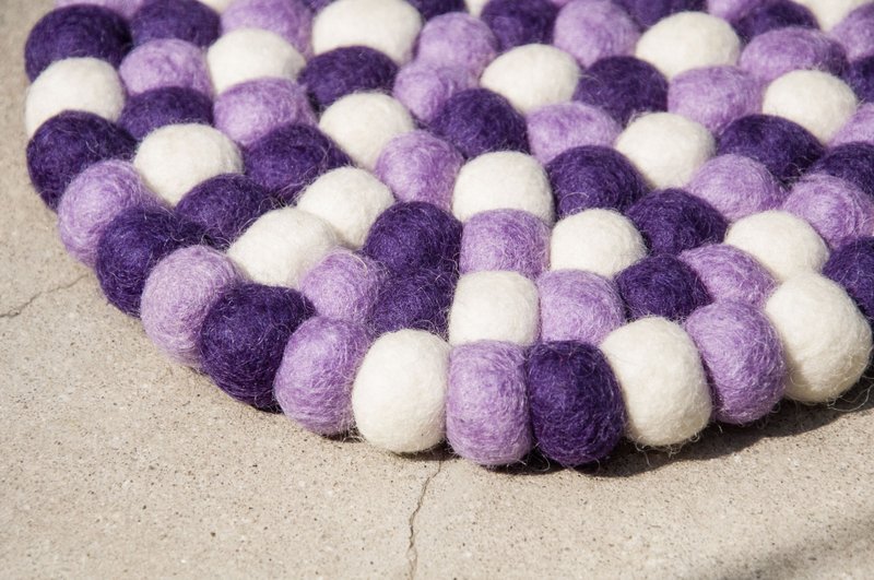 羊毛毡 彩虹 隔热垫 锅垫 羊毛毡锅垫-薰衣草森林水果茶 圆型锅垫 - 餐垫/桌巾 - 羊毛 紫色