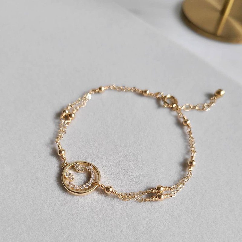 微笑曙光 - 篓空锆石金珠手链 - 手链/手环 - 其他材质 