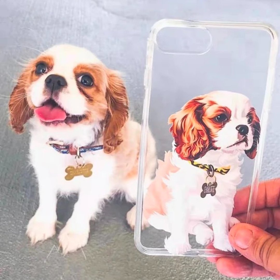 定制化手工宠物自画像手机壳 客制化手绘iPhone手机壳毛孩子肖像 - 手机壳/手机套 - 其他材质 多色