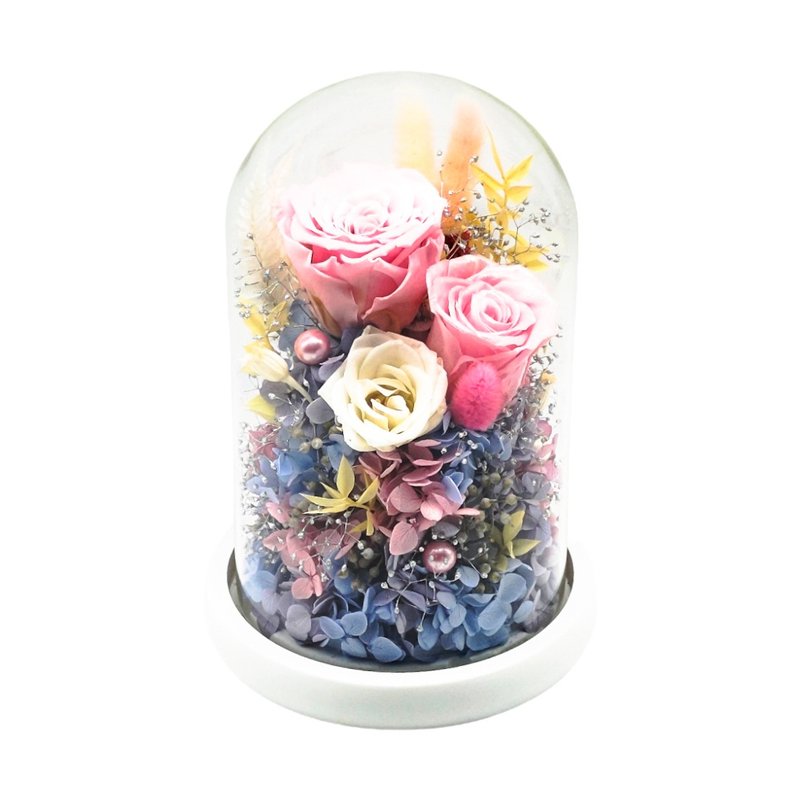 永生花玻璃摆设 - 梦幻粉紫 - 干燥花/捧花 - 植物．花 紫色